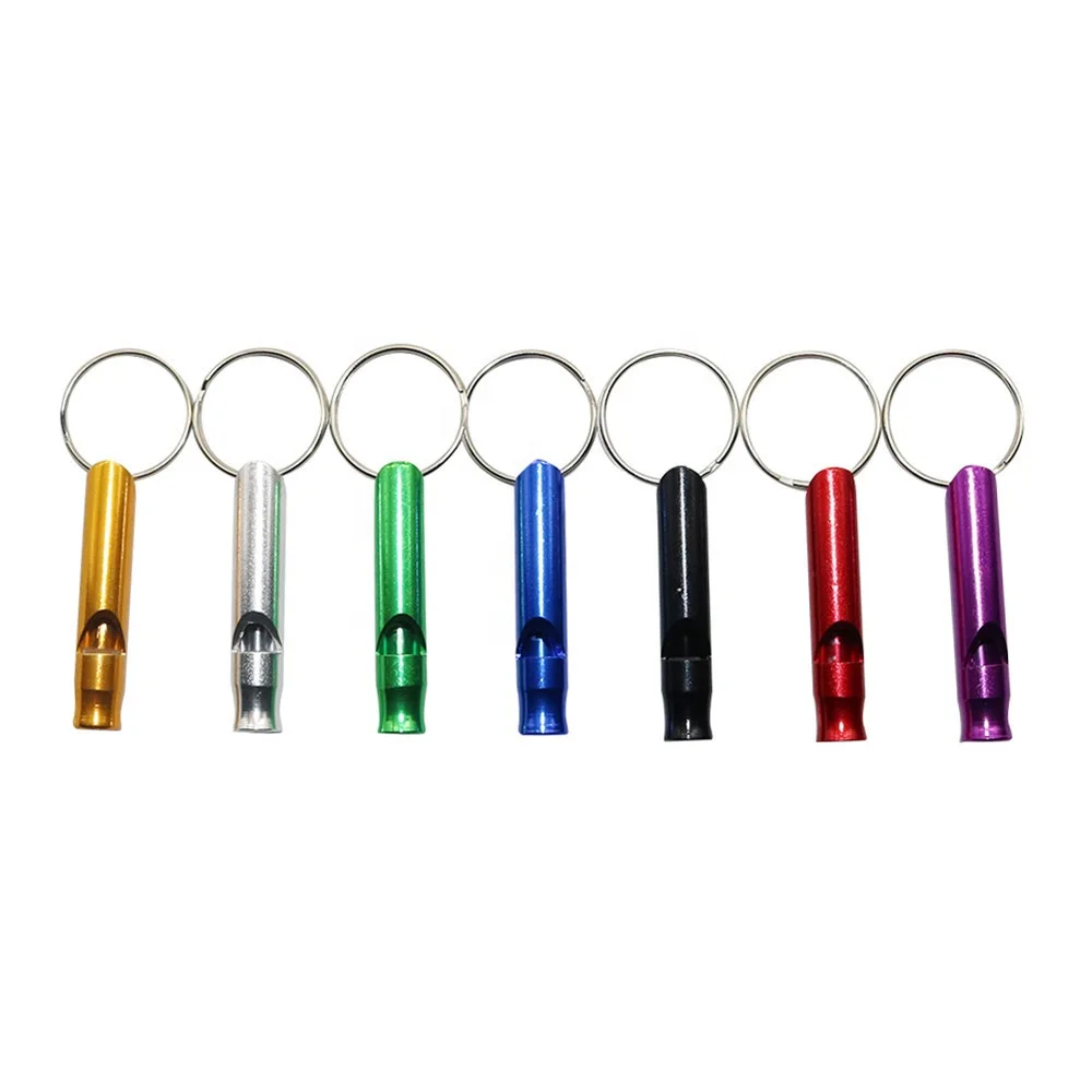 

300 PCs Outdoor Metal Multifunction Pet Bird Training Whistle With Keychain Keyring Cat And Dog Mini Training Whistles