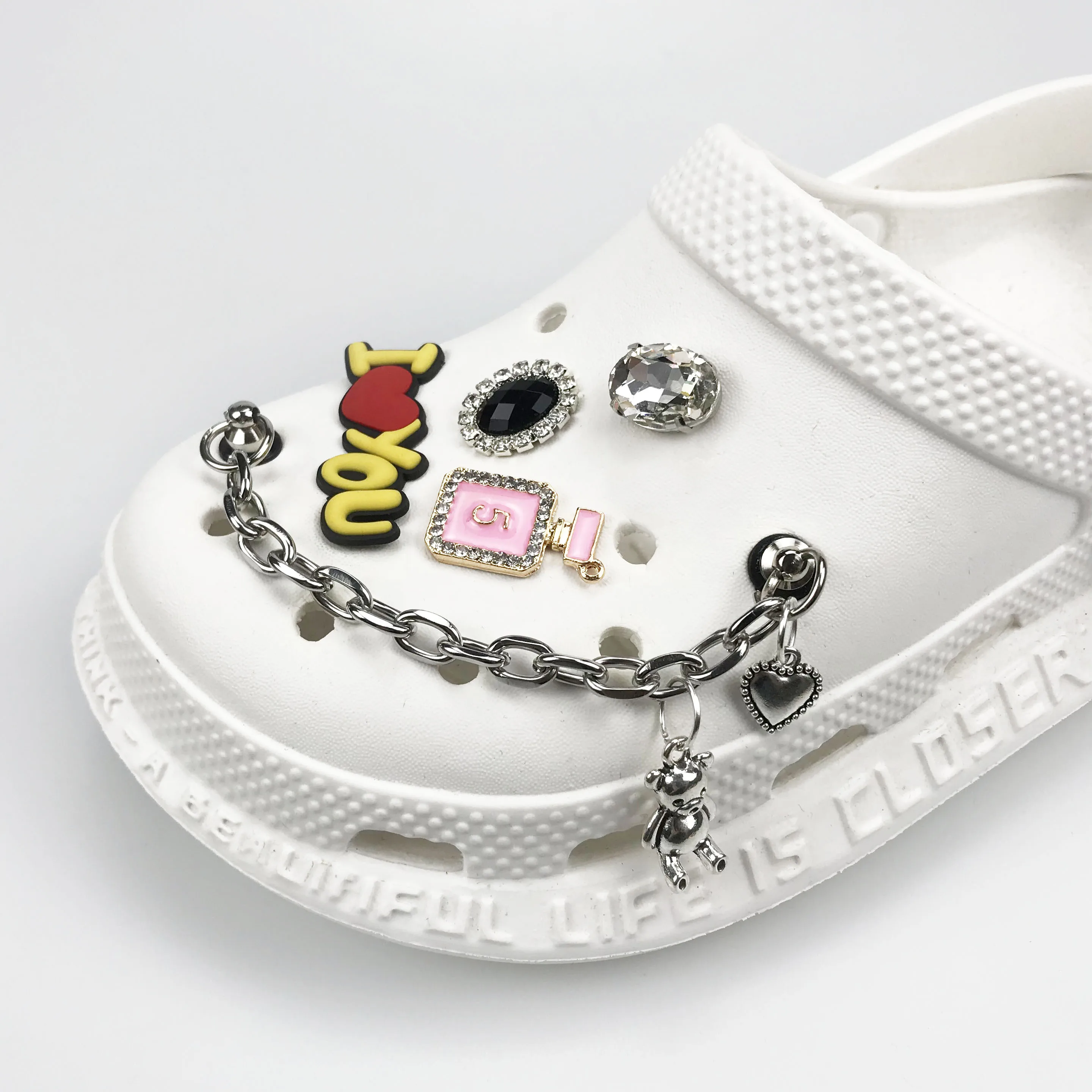 

New stlyle shoe chain charms decoration accessories suitable for croc shoes