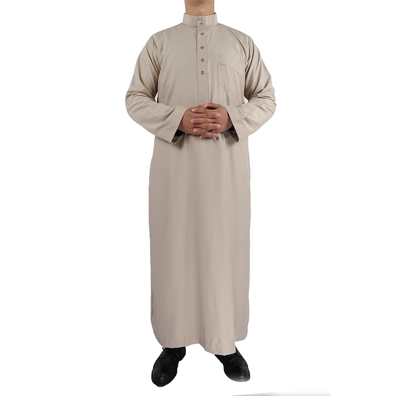 

Wholesale Cheap Muslim Daffah Men Thobe Abaya, 6 colors