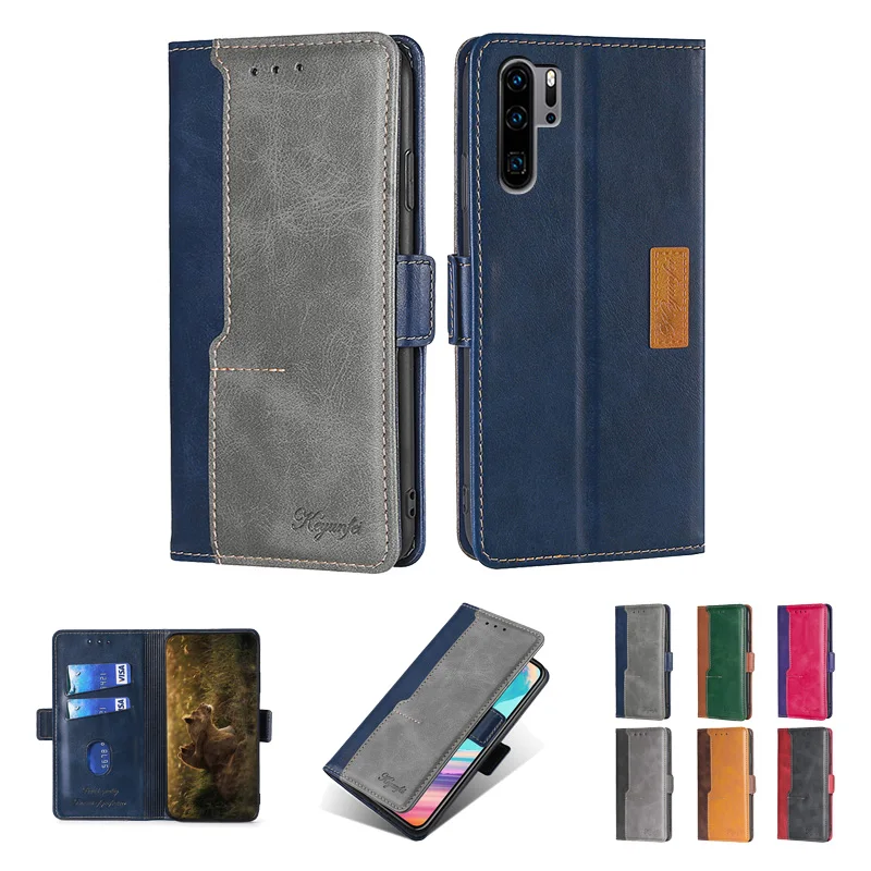 

Phone Case for Huawei P40 P30 P20 P10 Luxury Leather with Soft TPU Wallet Flip Cover for Huawei P40 Lite Case Cover, 6 colors for your choose