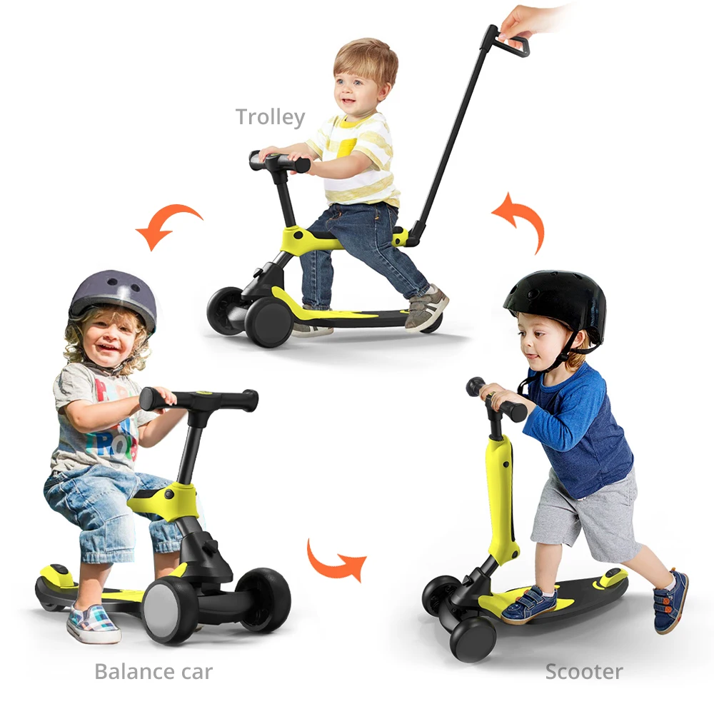 

New design 3 EN 1 flashing wheel kid kick scooter
