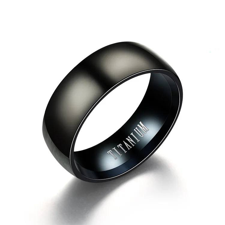 

High Quality Wholesale Fashion Custom Jewelry Blanks Mens Titanium Steel Black Ring