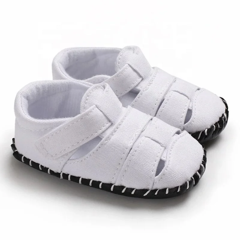 
Handmade White Infant Toddler Canvas Stylish Baby Summer Boys Sports Sandals 