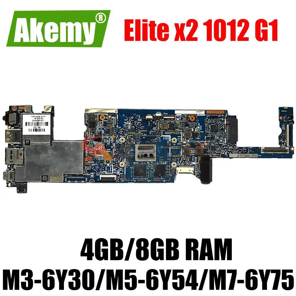 

6050A2748801 For HP Elite x2 1012 G1 Laptop motherboard M3-6Y30 M5-6Y54 M7-6Y75 CPU 4GB 8GB RMB Mainboard 845470-601 844858-601