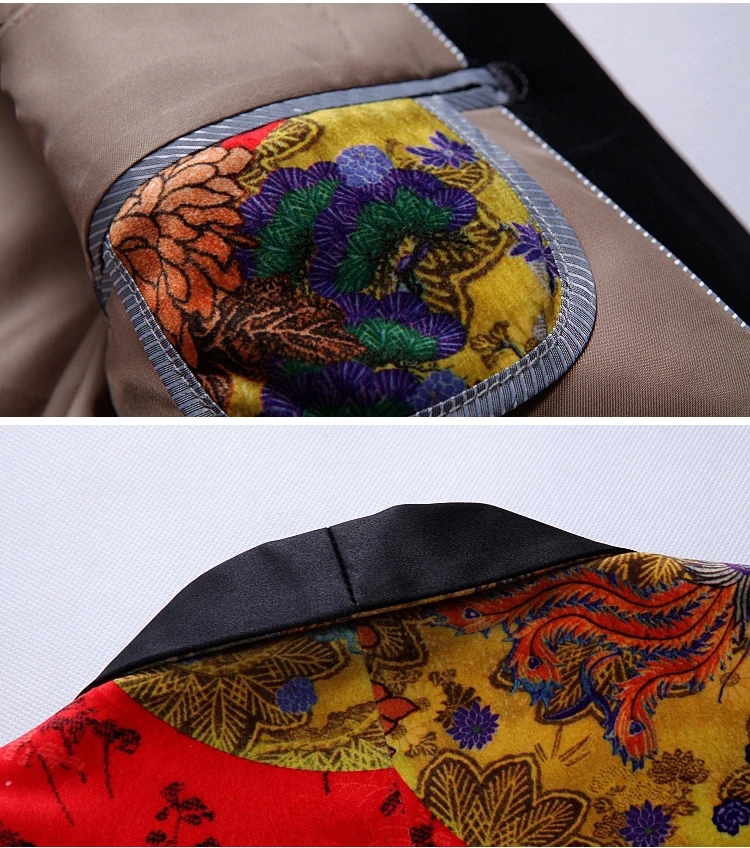 Print Flower Men African Suit Groom Suits Groomsman Suits For Wedding Party Wear