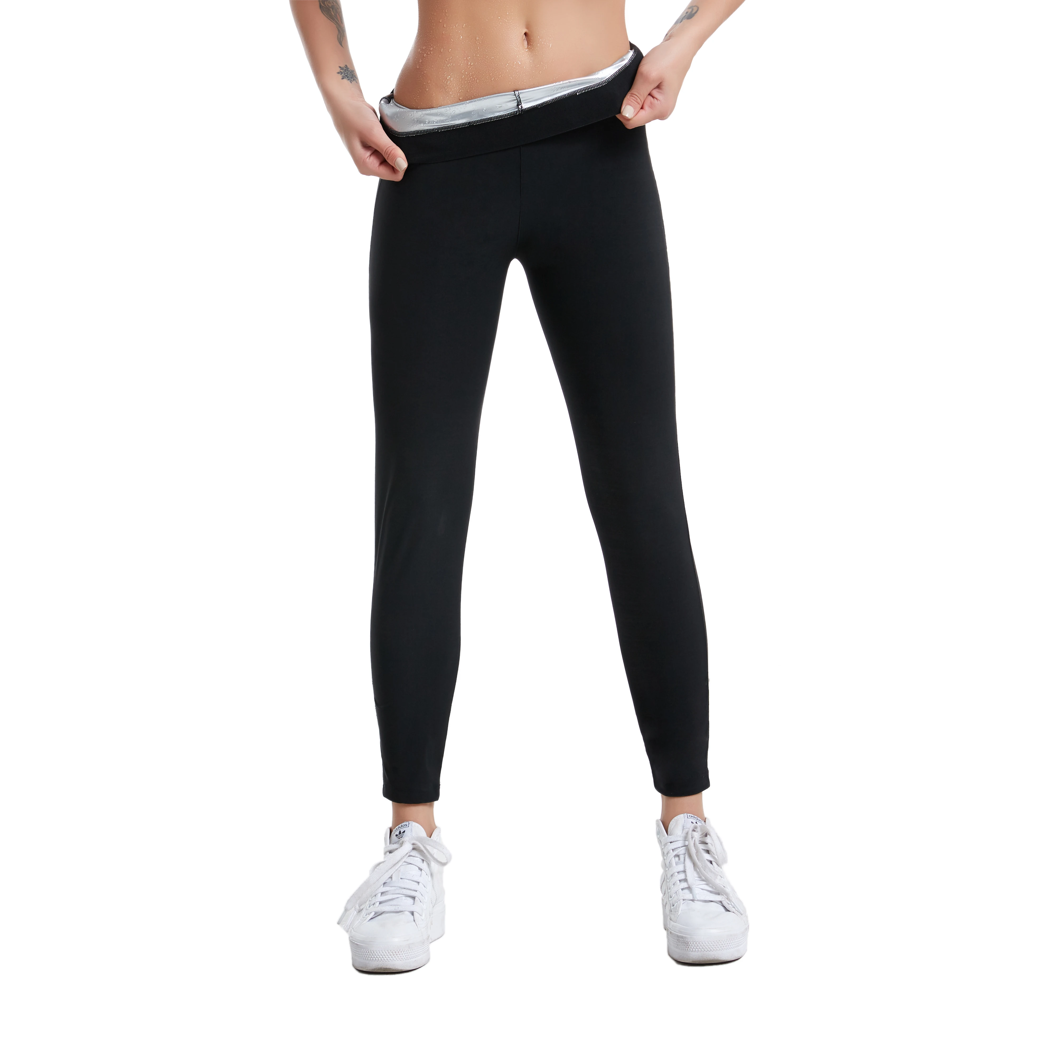 

Body Shaping Belly Fat Burning Fitness Yoga Pants Ladies Tight Running Pants, Black
