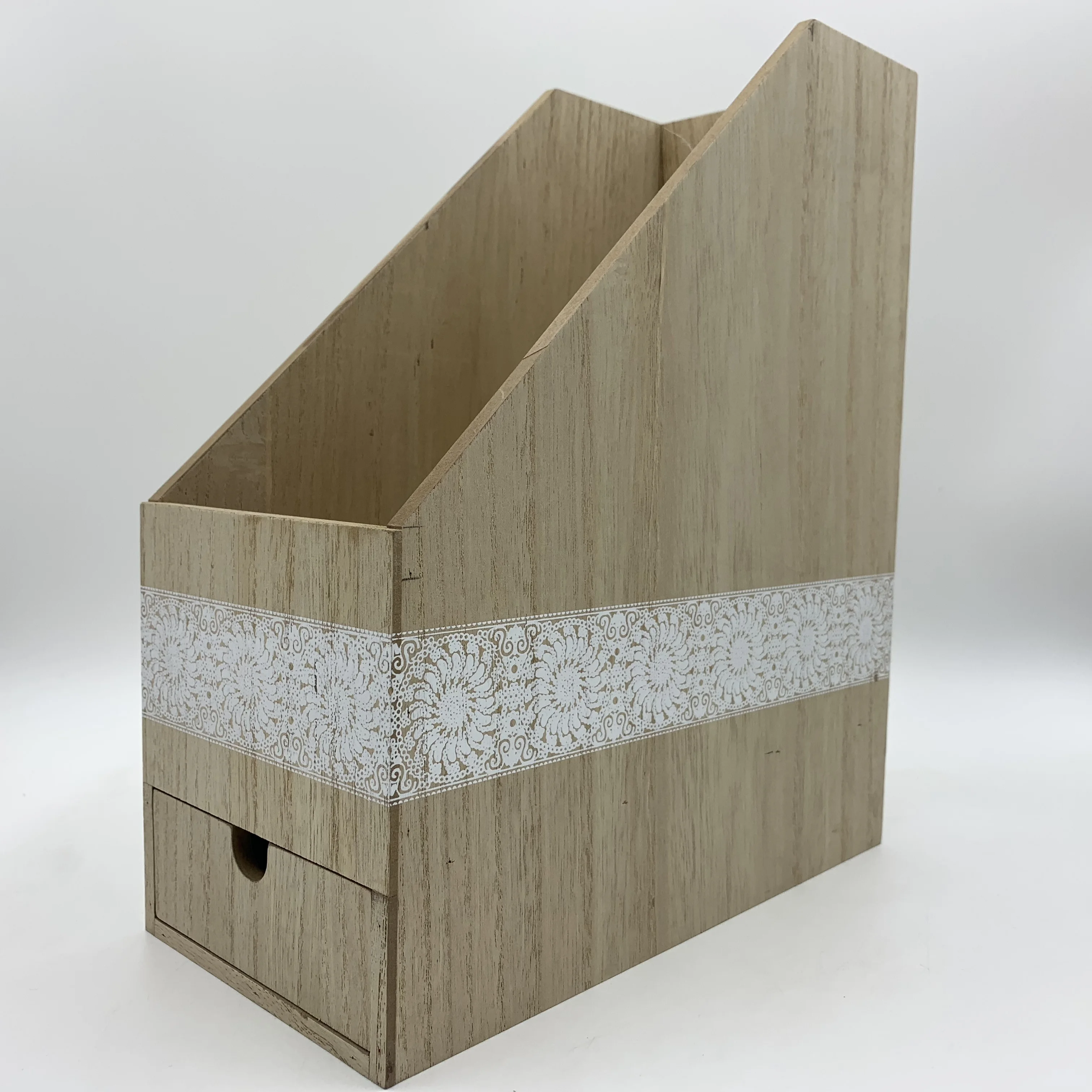 Custom Friendly Office Stationery Desktop Document Storage Box Wooden