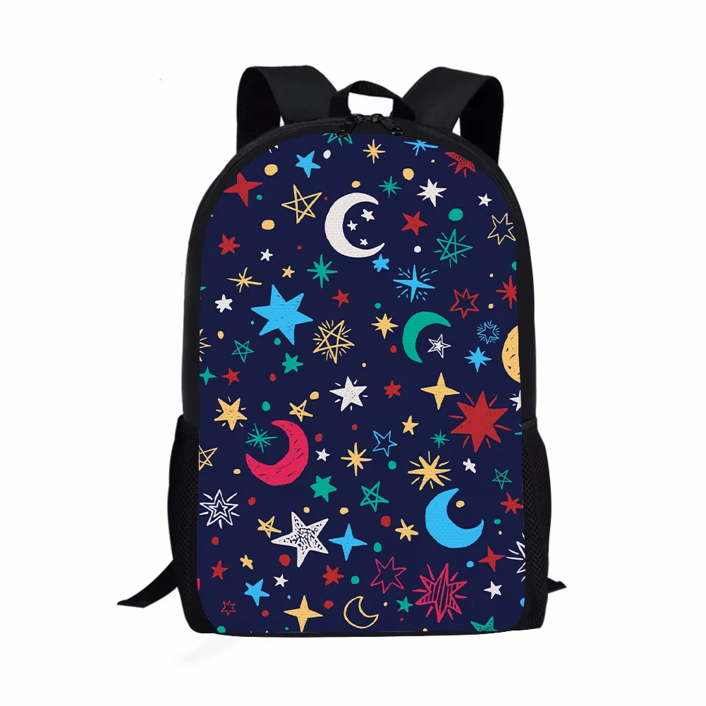 

2022 Custom New Design Print On Demand Star Pattern Waterproof Polyester DIY Student Children Kids Backpack School Bag