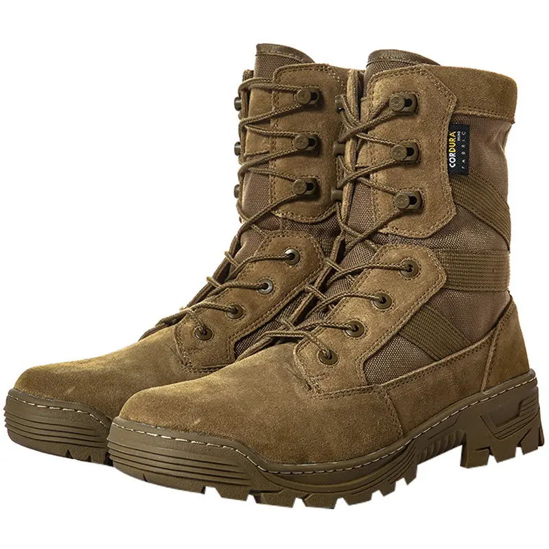 

Quality Scouts Desert Tactical Boots Combat Military 1000D Nylon Waterproof hard-wearing Cow Leather military boots