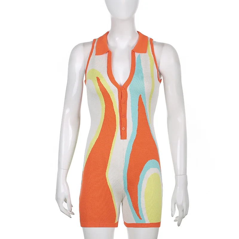 

Y220147 Skinny Rainbow Print Exercise Yoga Fitness Rompers Womens Bodysuits For Women Jumpsuit, Customized colors
