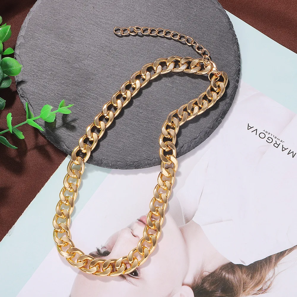 

B16024A 2021 Hot Fashion Accessories simple chain chocker necklace, Gold