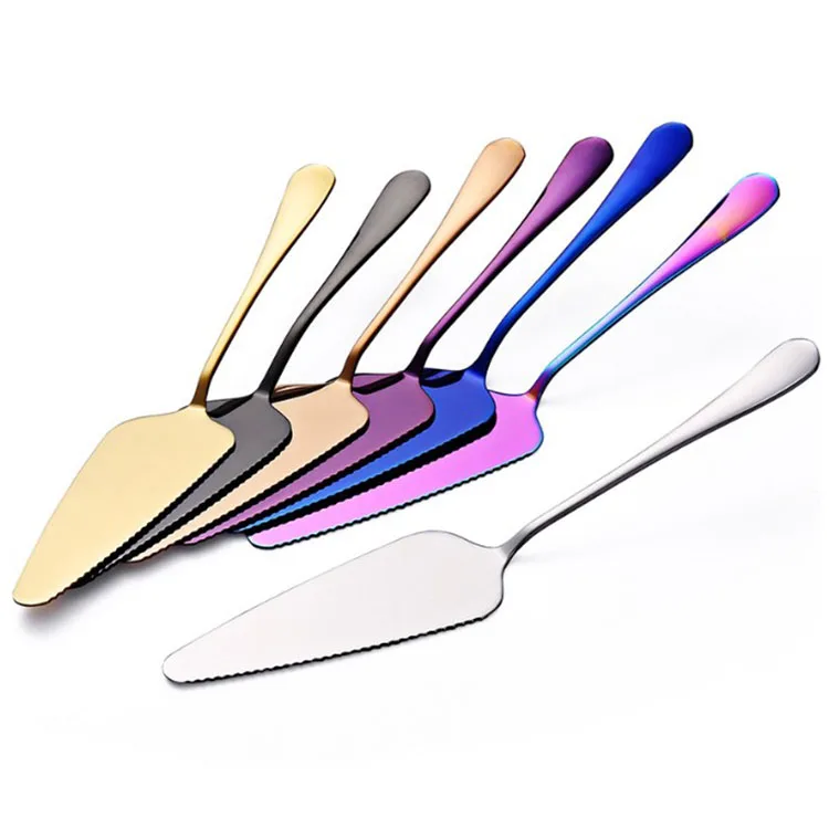 

9 Inches Colorful Pie Cake Server Professional Shovel Server Stainless Steel Cake Spatula for Cake Pastry Pie Pizza, Silver/gold/rosegold/purple/blue