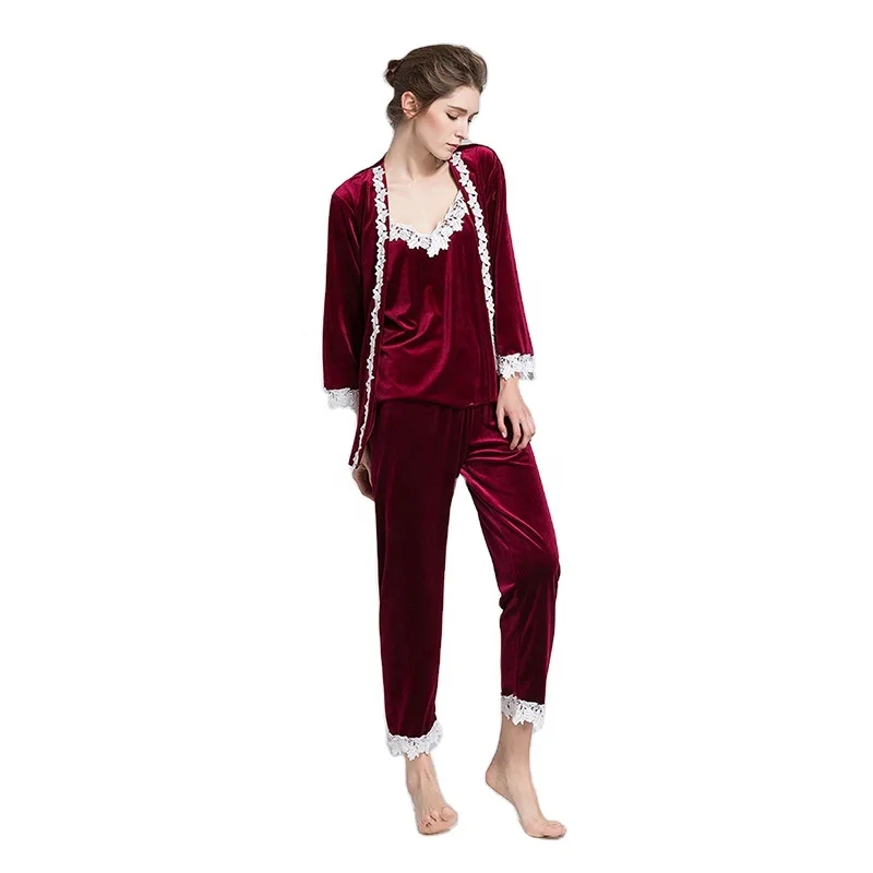 

2021 Best Selling Winter Sexy 3 pieces Women's Sleepwear, Picture show/customize