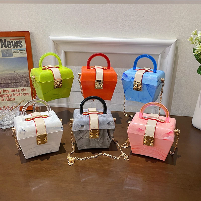 

Summer Hot Sell Lady Fashion Small Box Hand Bags Females Handbags For Young Woman Jelly Purses