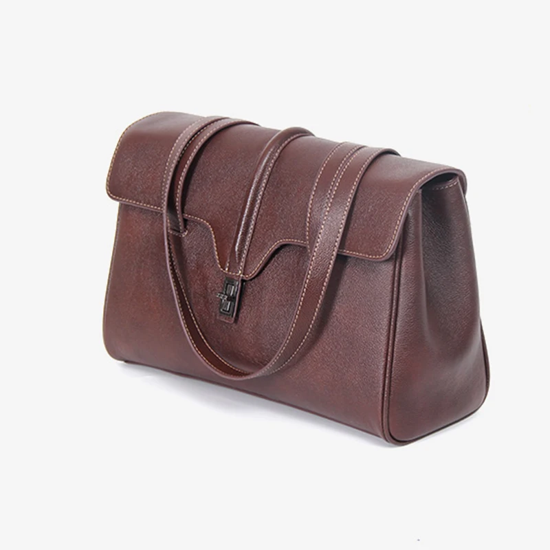 

Elegant Genuine Leather Tote Bags For Women Custom Slant Shoulder Laptop Handbags