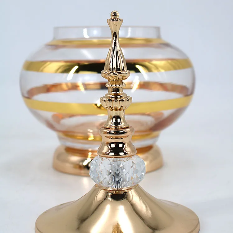 Europe Transparent Phnom Penh Candy Pot With Lid Round Glass Candle