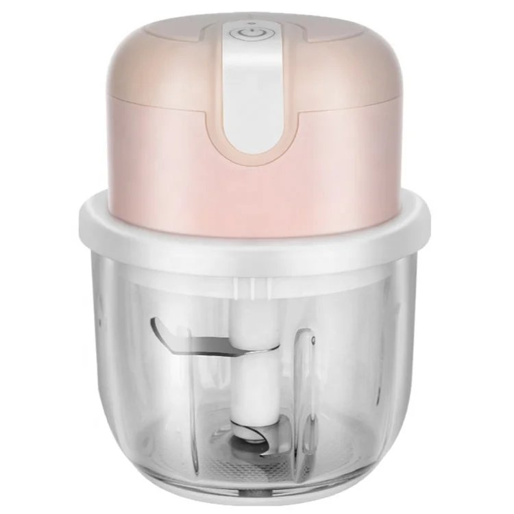 

USB Charging Electric Cordless Small Food Processor Garlic Mincer Vegetable Chopper with Glass Bowl