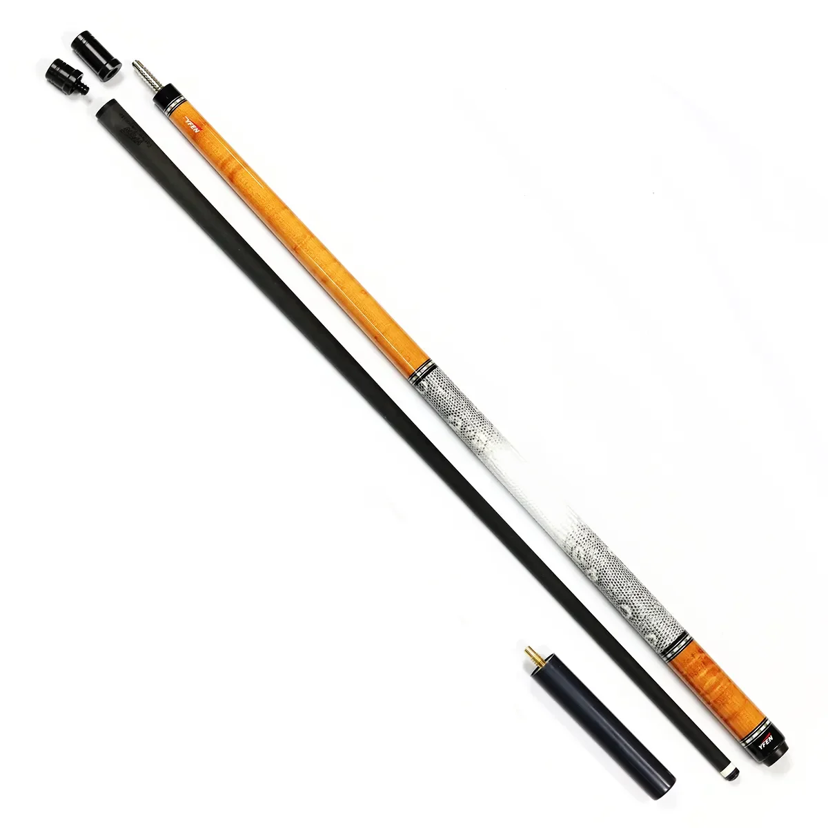 Hot Sale YFen M6-White  1/2-pc Billiard Pool Cue with Carbon Fiber Forearm/Uni-Lock Joint and with Extension
