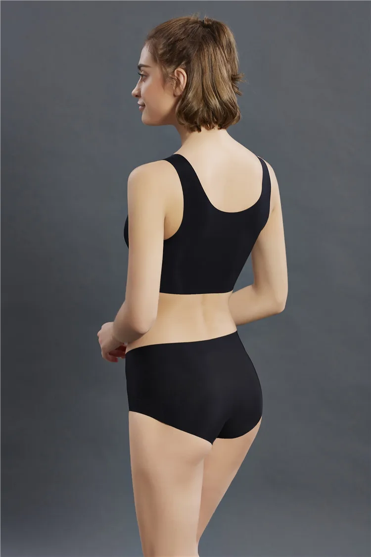 
White Black Beige Combined with free-cut fabric 59.6% nylon 40.4% elastane seamless bra 