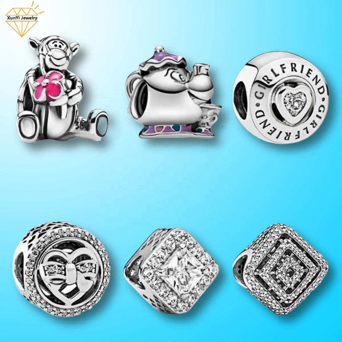 

2021 New ariival silver color DIY charms for bracelet 925 sterling silver