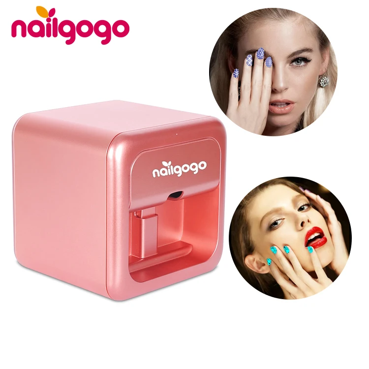 

Nailgogo revolutionary product F4 impresora de unas five finger nail printing machine nail printer, White blue orange purple