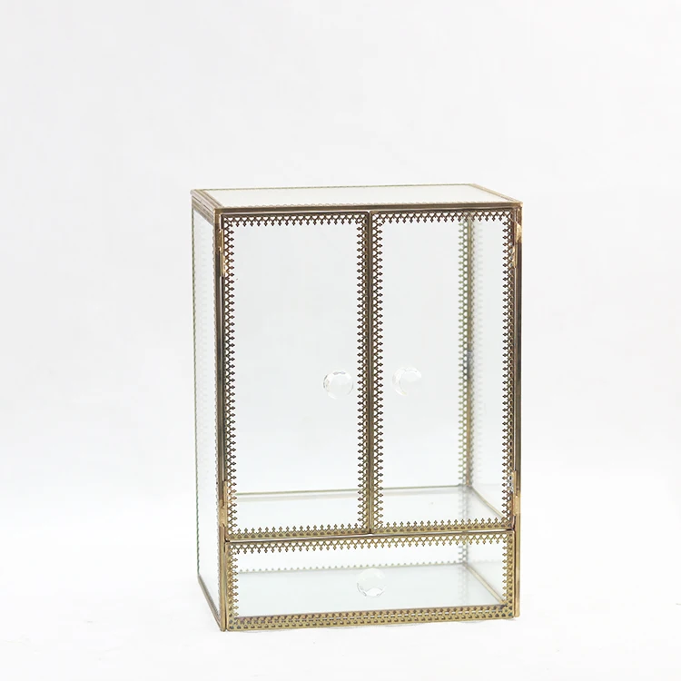 

2021 Newest Design Wholesale Price Household Portable Handhold Durable Waterproof Multifunctional Plastic Cosmetic Storage Box, Gold