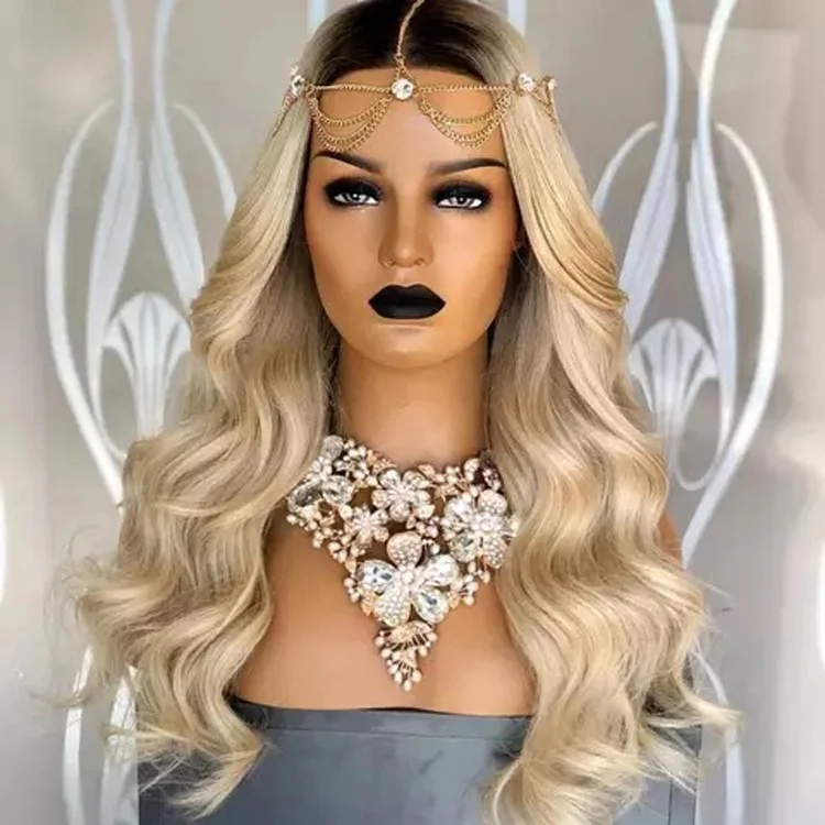 

100% Virgin Blonde 613 European Hair Curly Front Lace Wig, HD Transparent Thin Swiss Lace Wholesale Full Lace Wigs Vendors