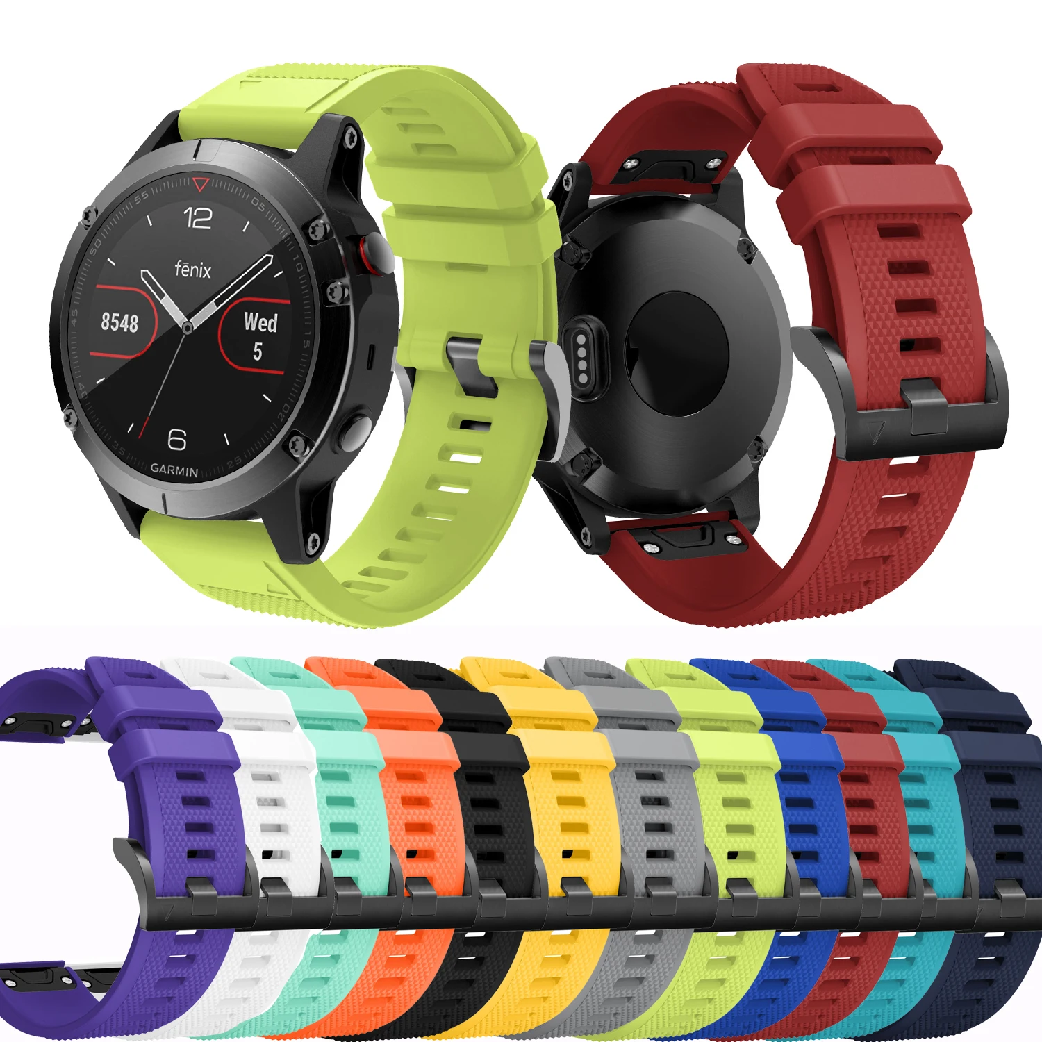 

Lianmi 20/22/26mm Strap For Garmin Fenix 6 Pro Watch Bands 22mm Quick Fit Silicone Replacement Band Straps Fit For Fenix 5 Plus, Multi colors/as the picture shows
