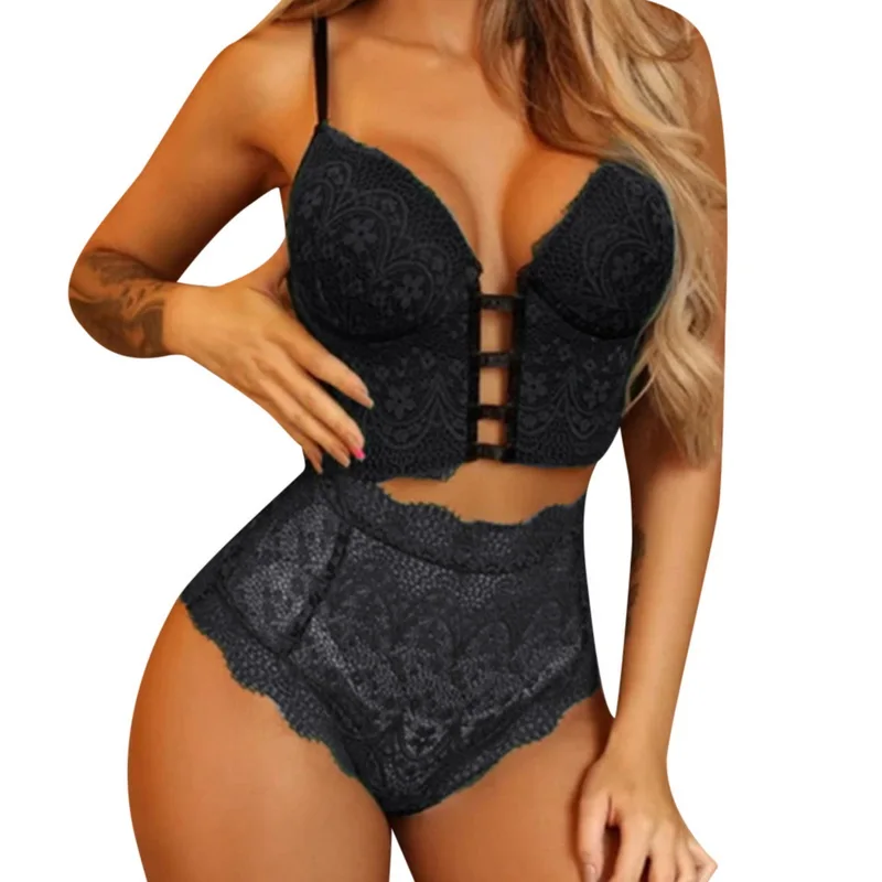 

Summer Lace Lingerie Set Sexy Bra Hight Waist Panties Bra Underwear Set for Women, 3 colors