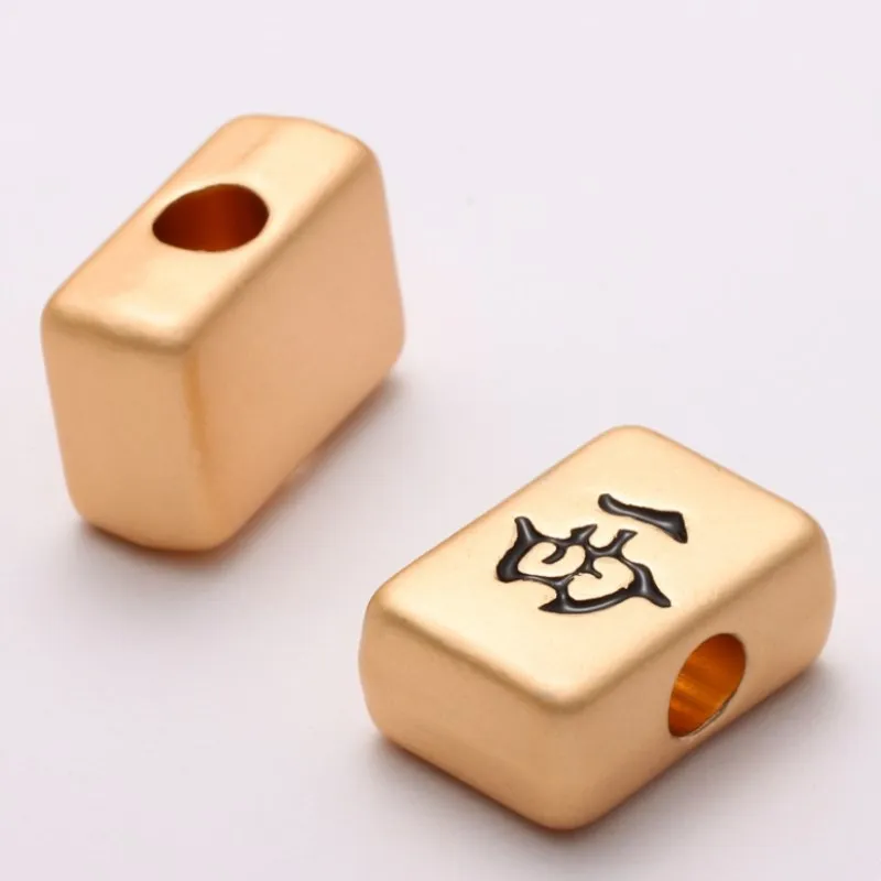 

ancient gold Chinese mahjong diy loose beads southeast and northwest China hair white bead for bracelet necklace accessories