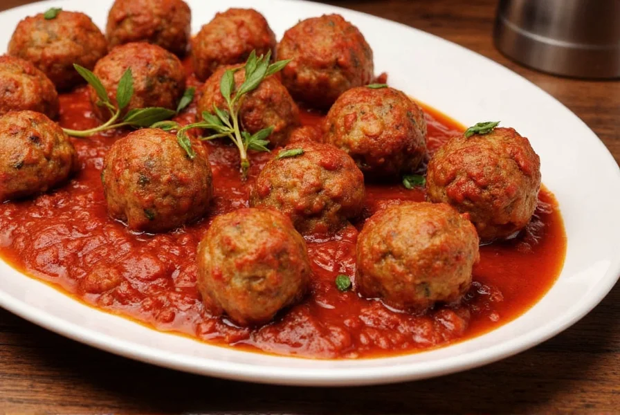 Albondigas served with crusty bread and a glass of red wine