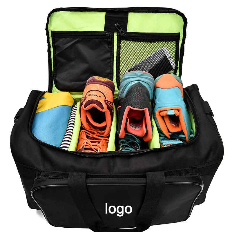 

600D Polyester Sneakers Shoes Storage Travel Bag Waterproof Training Gym Basketball Duffle Bag, Black