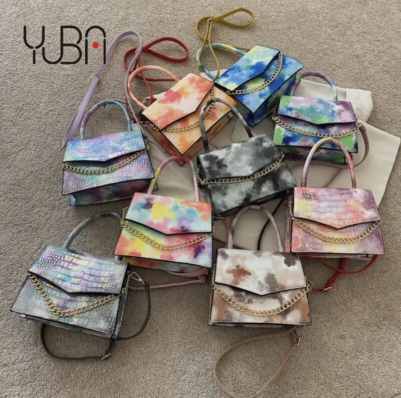

2021 Tie-dye Handbags Cap Sets New Messenger Bag SAC A Main Matching Bucket Hat and Purse Set Luxury Women Wholesale