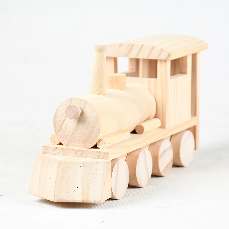 unfinished wood train