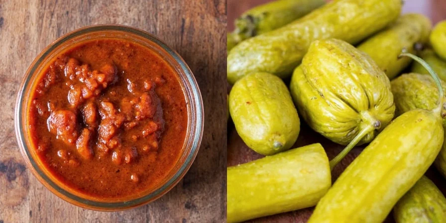Side-by-side comparison of chutney and pickle jars