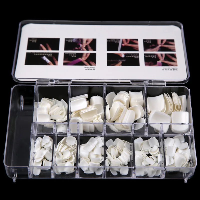 

White/Clear/Natural False Toe nail 500 Pcs Hot False Artificial Nails Sticker Natural Acrylic False Toe Nails Tips