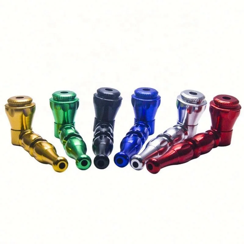 

Trendy Mini Portable Smoking Pipe Multifunction Detachable Metal Smoking Accessories, Black/gold/red/green/blue/sliver