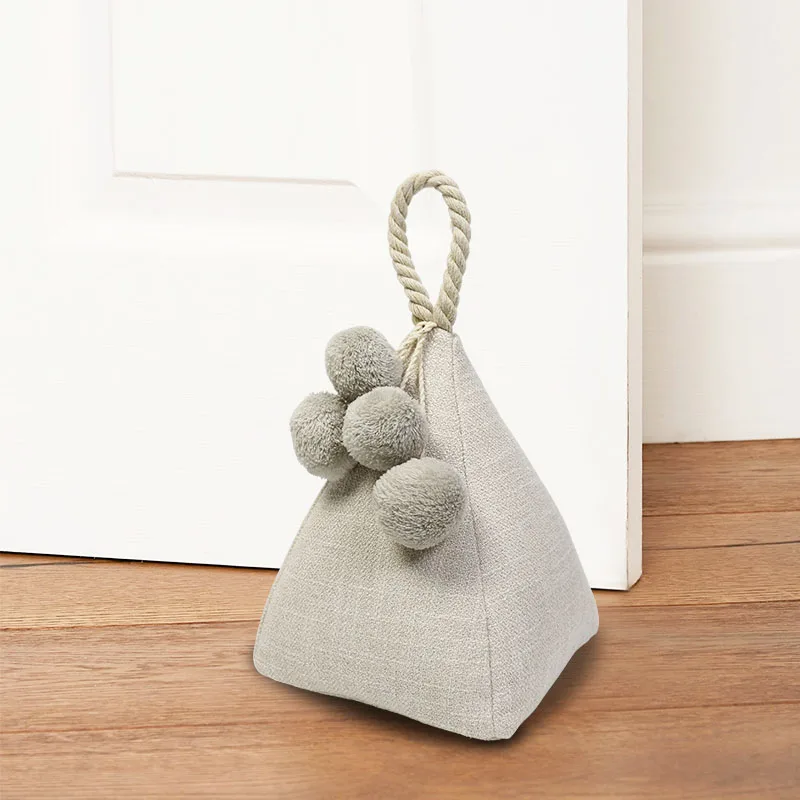 Home Decoration Handmade Fabric Pom Pom Doorstop Door Wind Basic Door ...