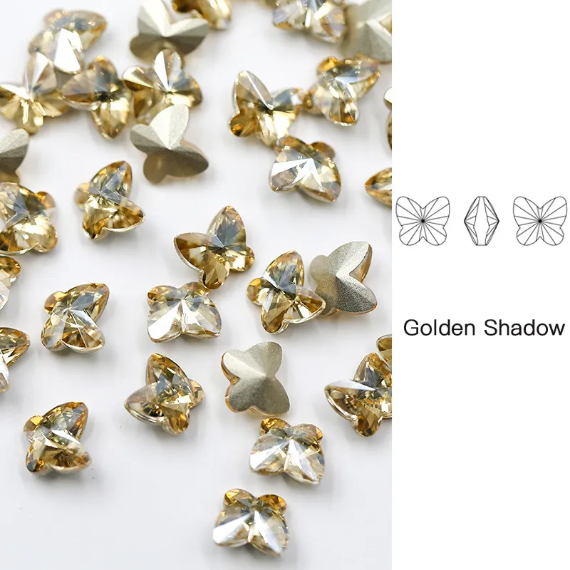 

Paso Sico Butterfly Fancy Shape decorative colored glass stones for Nail Art