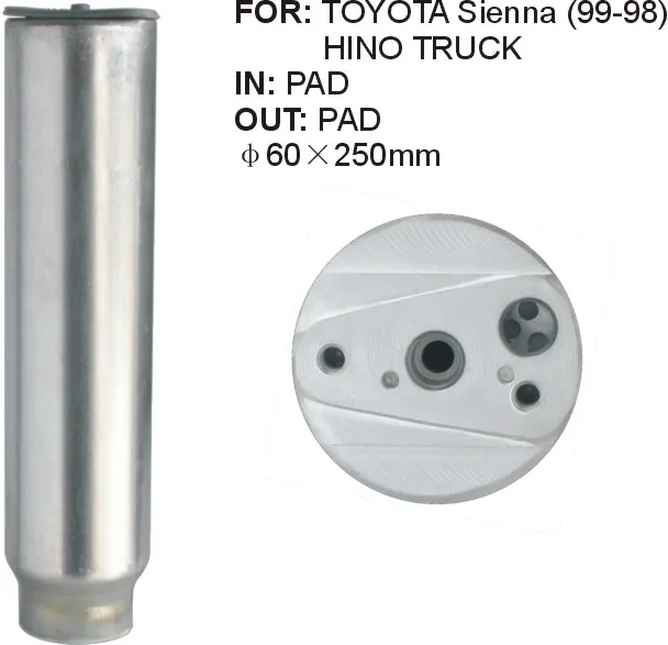 for Sienna Hino Truck Receiver Drier Dryer A/C Accumulator for auto air conditioning 60X250MM