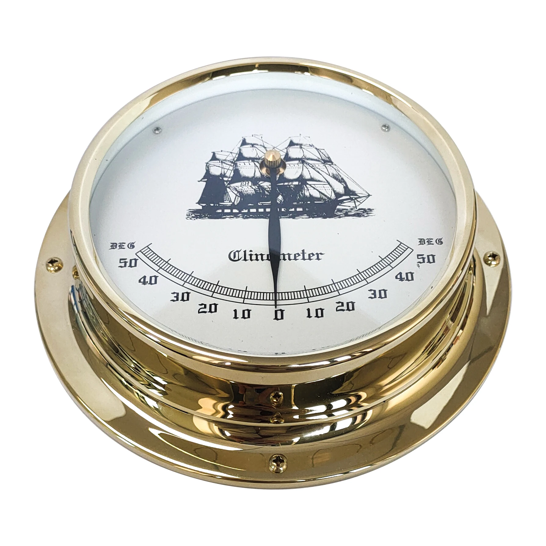 IMPA 370241 124mm Industrial Grade Marine Inclinometer & Clinometer Brass Dial Type Accuracy +/-10mm