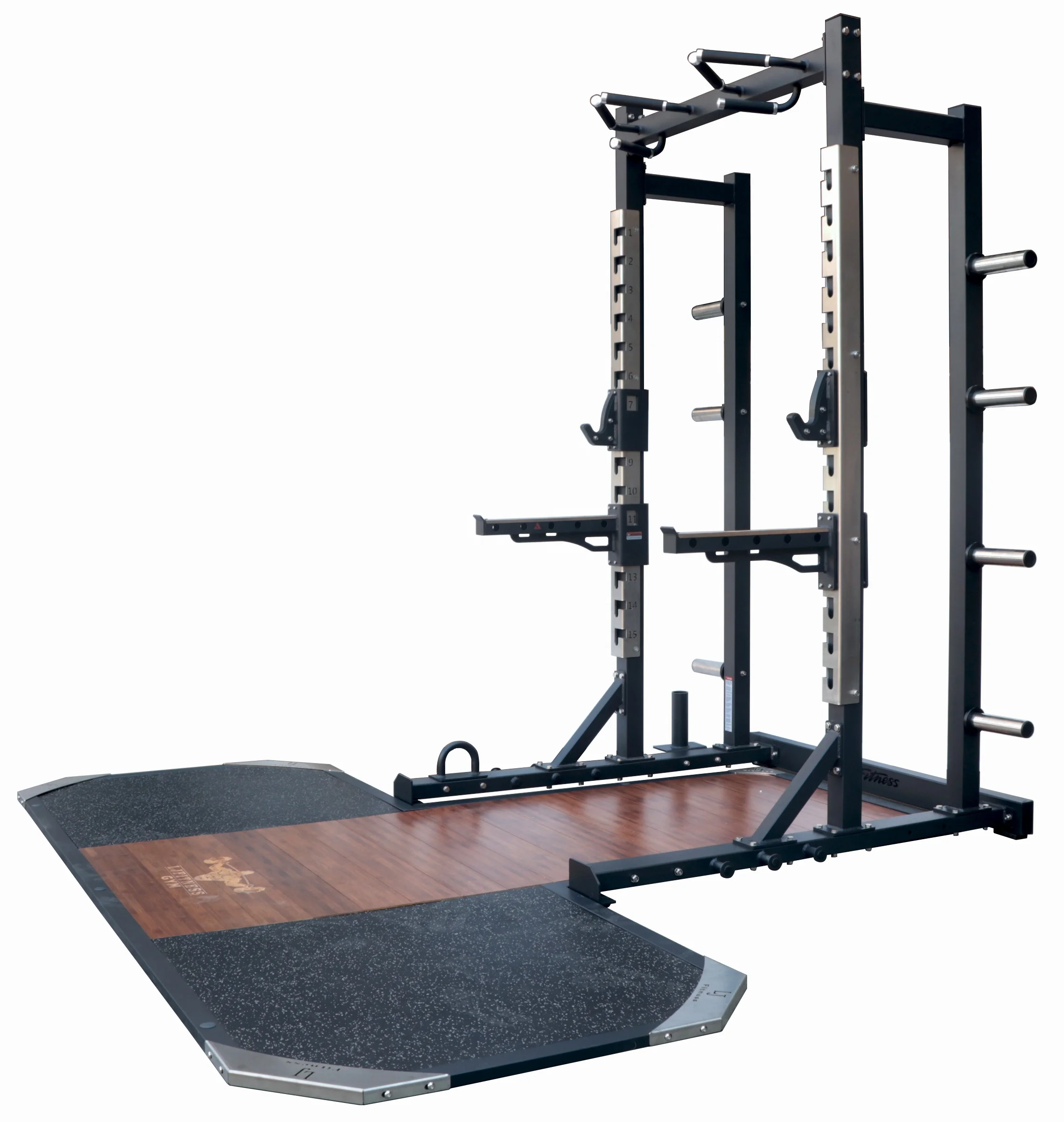 

Power Cage Fitness Workout Equipment With Weightlifting Platform