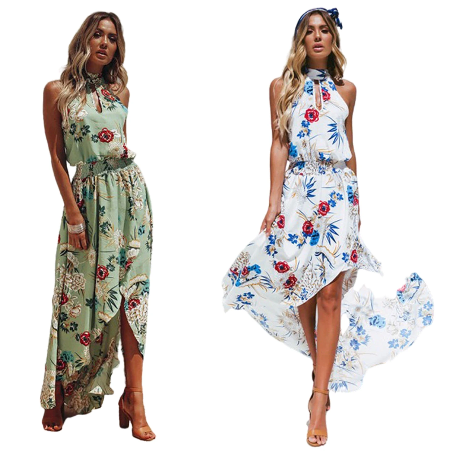 

2021 summer dress long floral beach long dress Bohemian style one-piece dress