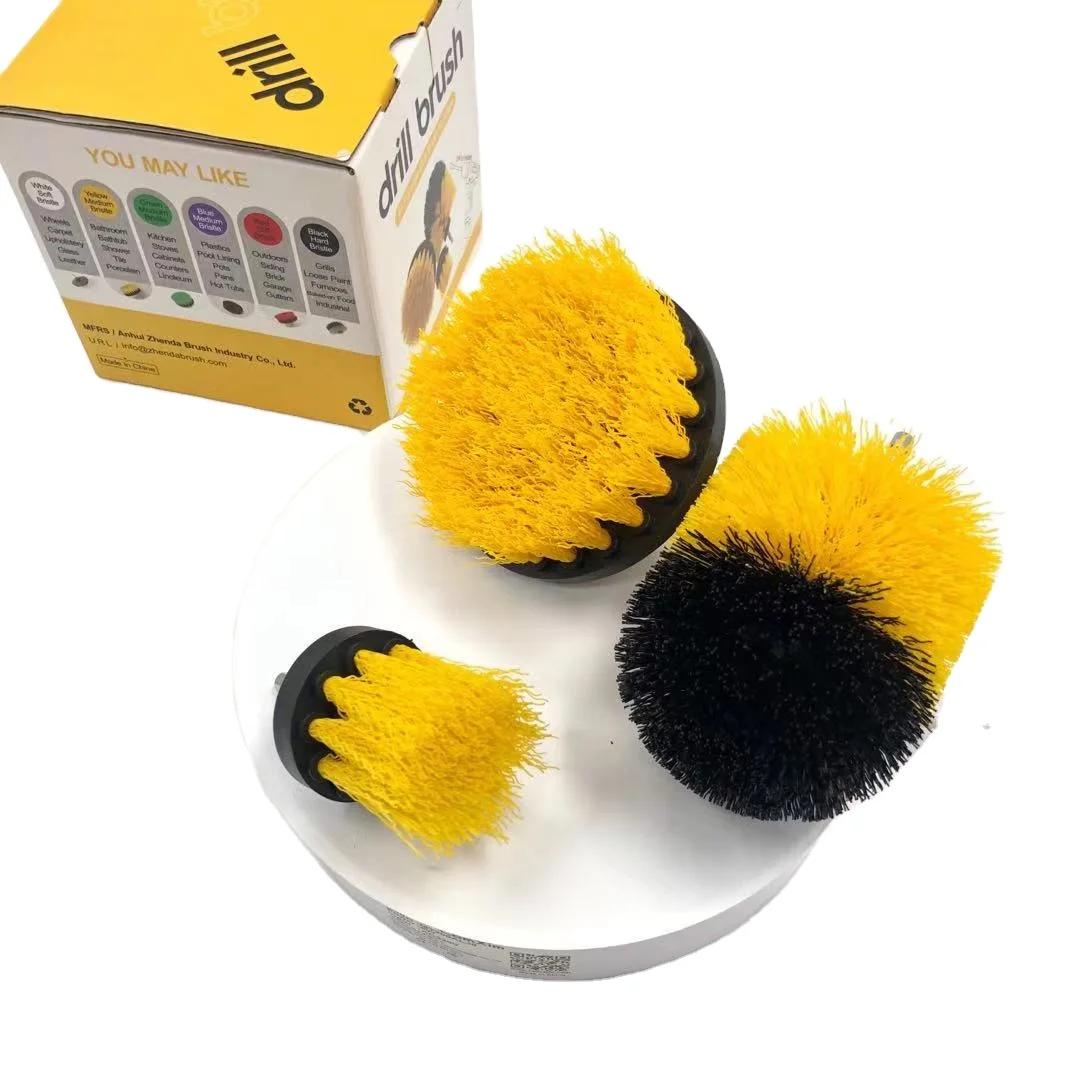 

2'/3.5'/4' drillbrush set power scrubber drill cleaning brush for household, Yellow / blue/ green / red / black / white or customized