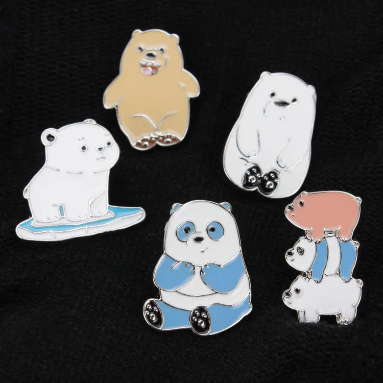 

Zinc alloy metal crafts cute cartoon animal badges for sale in stock a variety of custom bear brooches