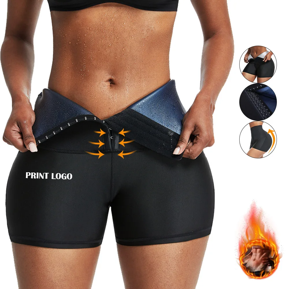 

Dropshipping Mesh Stitching Breathable Sweaty Slim Neoprene Women Trousers Waist Trainer Leggings Shorts Sweat Pants