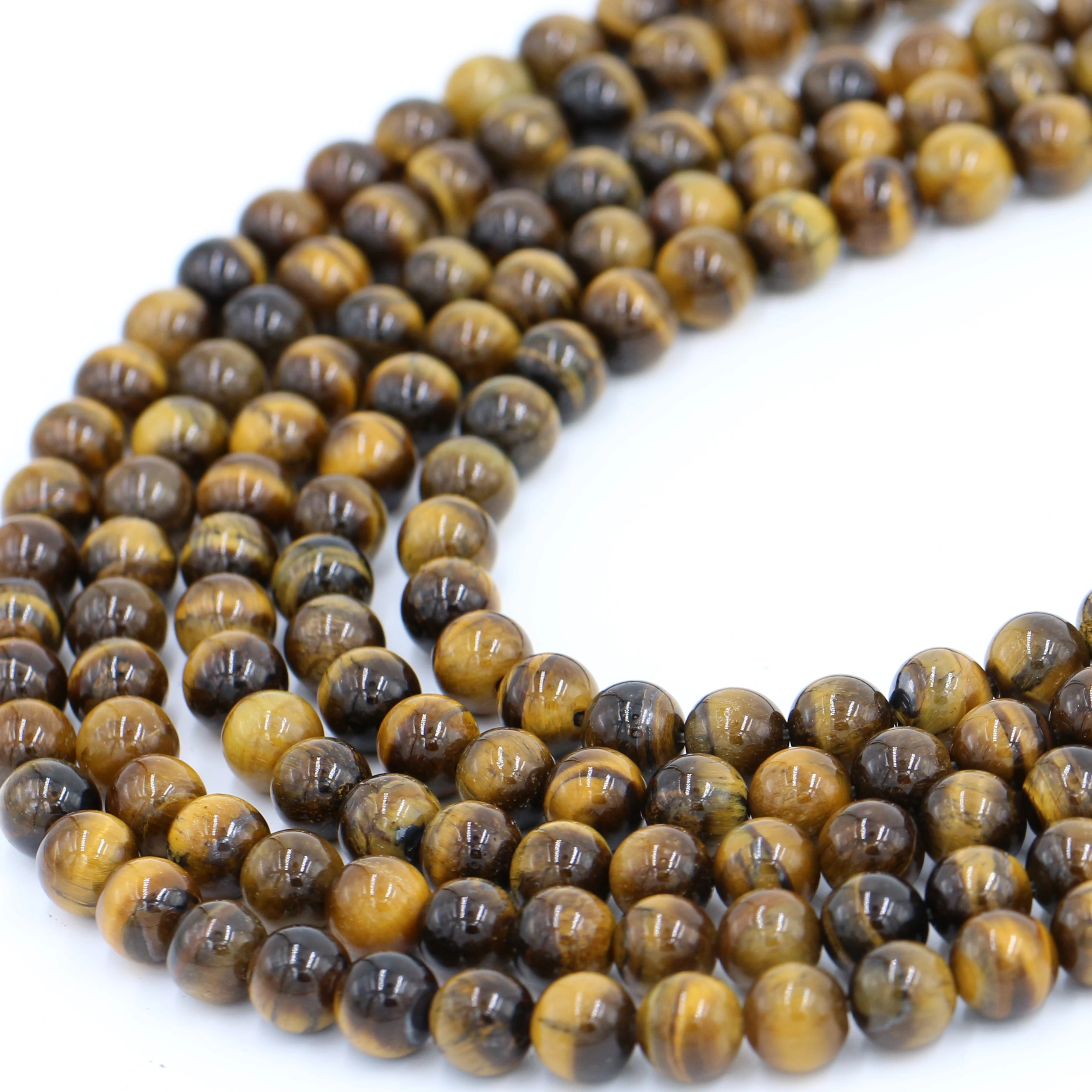 

Wholesale Hot Selling Natural Round  Brown Tiger Eye Loose Stone Beads For Jewelry