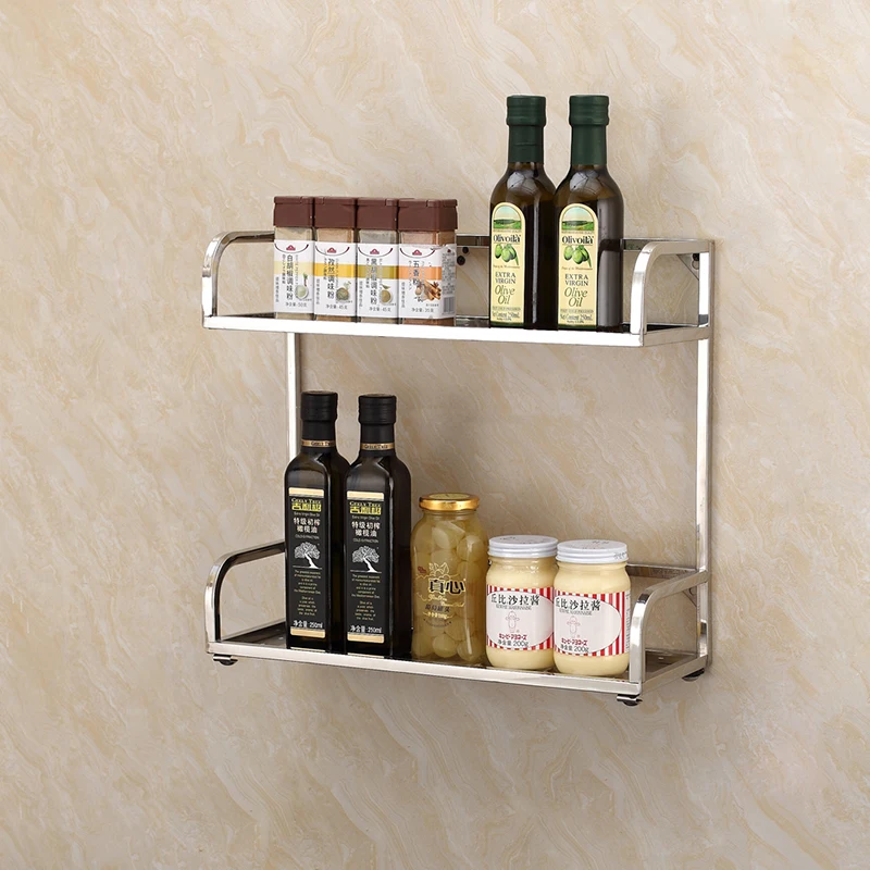 

Contemporary style wall hung Kitchen dish drying rack storage holder rack spice rack, Silver