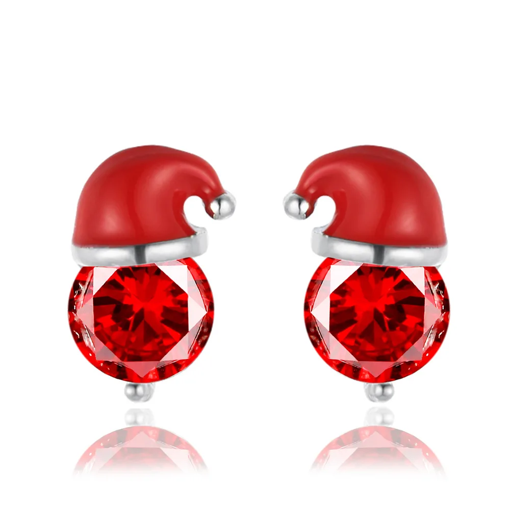 

2020 Santa Hat Earrings Girls Accessories Jewelry Red Earring Christmas Gift Simple Earrings