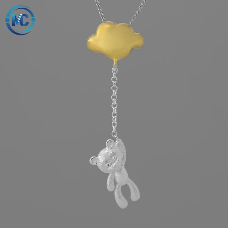 

925 Sterling Silver Fashion Jewelry Cute Bear Pendant